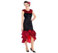 tectake Women's Flamenco Dress | Spanish Dancer Costume in Red | Size: Small TECTAKE Red S
