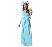 tectake Women's Goddess Of Freedom Costume in Blue | Size: Large TECTAKE Blue L