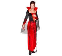 tectake Women's Gothic Vampire Costume | Classic Women Halloween Cape Teeth Dracula Fancy Dress in Black | Size: Small TECTAKE Black S