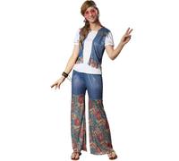 tectake Women's Groovy Glower Costume in Blue | Size: 2XL TECTAKE Blue 2XL