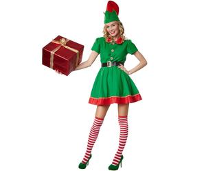 tectake Women's Hardworking Christmas Elf Costume | Size: 2XL TECTAKE Multicolor 2XL
