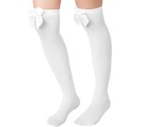tectake Women's Knee High Socks With White Bow TECTAKE White One Size