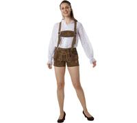 tectake Women's Lederhosen Josie In Faux Leather, Bavarian Embroidery & Matching Bra in Light Brown | Size: 36 TECTAKE Light Brown 36