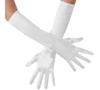 tectake Women's Long Satin Gloves in White TECTAKE White One Size