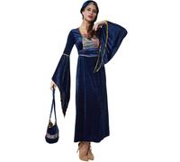 tectake Women's Lovely Damsel Costume in Blue | Size: Large TECTAKE Blue L