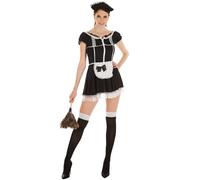 Sexy French Maid Costume | Women Lady Halloween Fancy Dress Outfit Black White