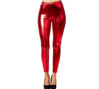 tectake Women's Metallic Leggings in Red | Size: Large TECTAKE Red L
