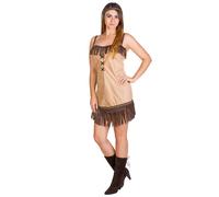 tectake Women's Native American Dress With Hairband in Brown | Size: Small TECTAKE Brown S