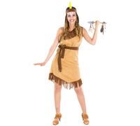 tectake Women's Native American Hope Costume in Brown | Size: Large TECTAKE Brown L