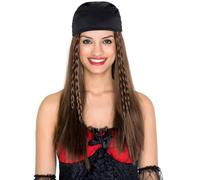tectake Women's Pirate Wench Wig Brown TECTAKE Brown One Size