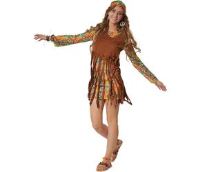 tectake Women's Rebellious Hippie Chick Costume | Size: Large TECTAKE Multicolor L