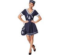 tectake Women's Sailor Lady Costume in Blue | Size: Large TECTAKE Blue L