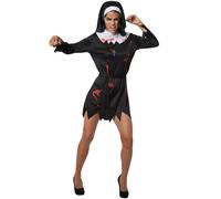 Womens Costume Scary Zombie Nun Sister Horror Fancy Dress Carnival Halloween