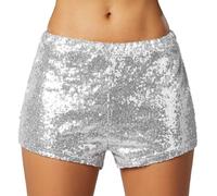 tectake Women's Sequin Shorts in Silver | Size: Large TECTAKE Silver L