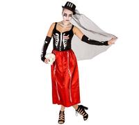 Tectake Womens Skeleton Costume 300090 - Red - S - Fancy Dress