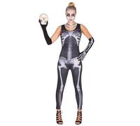 Tectake Womens Skeleton Jumpsuit Costume 300142 - Black - M - Fancy Dress