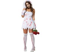 tectake Women's Spooky Bride - Halloween Fancy Dress Costume For Women in White | Size: Large TECTAKE White L