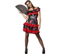 tectake Women's Spooky Senorita - Halloween Fancy Dress Costume For Women in Black | Size: XL TECTAKE Black XL