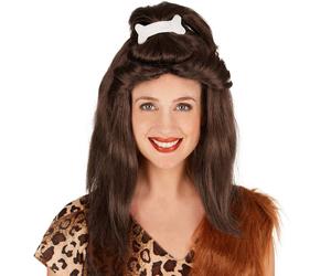 tectake Women's Stone Age Wig With Bones in Brown TECTAKE Brown One Size