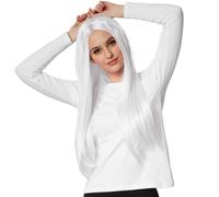 tectake Women's Straight Long-Haired Wig in White TECTAKE White One Size