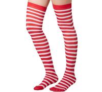 tectake Women's Striped Knee High Socks S Red-white in Red TECTAKE Red One Size