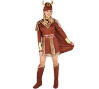 tectake Women's Viking Chiefess Costume in Brown | Size: Small TECTAKE Brown S