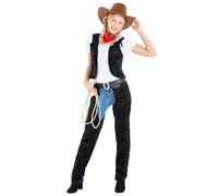 tectake Women's Wild Amber Cowgirl Costume in Black | Size: Medium TECTAKE Black M