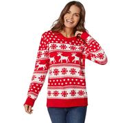 tectake Women's Winter Magic ' Christmas Jumper Red-White in Red | Size: Medium TECTAKE Red M