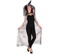 tectake Women's Witch's Costume With Pointy Hat in Black | Size: Small TECTAKE Black S