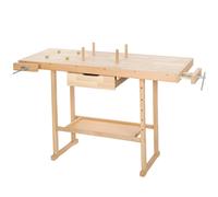 tectake Woodworking Bench in Brown TECTAKE Brown