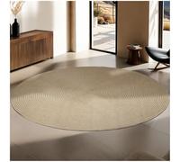 TecTake® Woven Jute Rug in Cosy Boho Style, Round Rug in Durable Jute & Polyester Blend, Non-Stretch, Allergy-Friendly & Low-Maintenance Carpet, Ideal as Living Room & Bedroom Carpet - Ø 160 cm