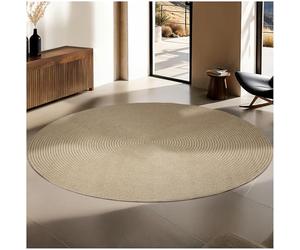 tectake® Woven Jute Rug in Cosy Boho Style, Weather-Resistant Area Rug in Durable Jute & Polyester Blend for Indoor & Outdoor Use, Ideal Living Room, Hallway & Bedroom Carpet - Ø 160 cm