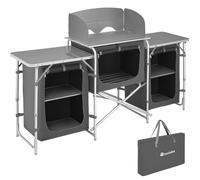 tectake Xxl Camping Kitchen With Aluminum Frame & 5 Compartments Xxl in Grey TECTAKE Grey