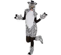 Zebra Costume Man Woman Halloween Fancy Dress Outfit Carnival Safari Animal