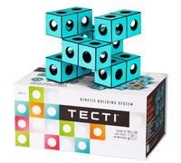 TECTI Kinetic Building System - Recyclable Cubes with Seismic Moves - Consists of 3-Dimensional Interconnected Cubes - Build Over 50 Dynamic Structures - by Fun in Motion Toys