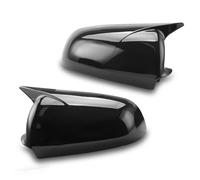 TECTICO Car Side Wing Mirror Cover - Rearview Mirror Housing Compatible with A3 S3 8P 2005-2008 / A4 S4 B6 B7 8E 8H 2002-2009 / A6 S6 C6 4F 2006-2009, Glossy Black, 1 Pair