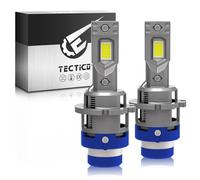 TECTICO D2S LED Headlight Bulbs 90W 12000LM 6000K Bright White, Plug-and-Play High/Low Beam, Direct OEM HID Xenon Replacement, Pack of 2