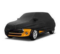 TECTICO Indoor Small Car Cover Elastic Soft Dustproof Breathable Velvet Stretch Hood Full Protection Garage Show for Mini Cars, Black