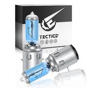 TECTICO S2 Ba20d Halogen Bulbs 12V 35/35W 5000K Warm White +130% Super Bright Motorcycle Upgrade High Low Beam Headlamp, 2 Lamps