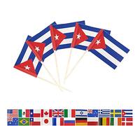 Tectsia Country Cuban Toothpick Flag, Cuba Flags, 100 Pcs Cupcake Toppers Flag, Small Mini Stick Flags Picks Party Decoration Celebration Cocktail Food Bar Cake Flags