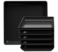 Tectsia Square Plant Saucer 46cm 18Inch 5 Pack, Planter Trays for Flower Pots, Plant Water Catcher Drip Dishes, Plastic Bottom Watering Plates Indoors and Outdoors - Black