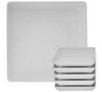 Tectsia Square Plant Saucer 53cm 20 Inch 5 Pack, Planter Trays for Flower Pots, Plant Water Catcher Drip Dishes, Plastic Bottom Watering Plates Indoors and Outdoors - White
