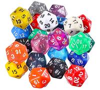 TecUnite 25 Pieces Polyhedral Dice Set with Black Pouch for DND RPG MTG and Other Table Games with Random Multi Colored Assortment (Color Set 3, D20)