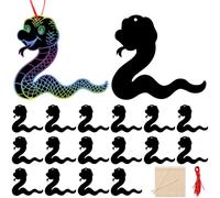 TecUnite 48 Pieces 2025 Scratch Chinese New Year Crafts Lunar New Year Snake Crafts Rainbow DIY Scratch Cards Set Colorful Snake Crafts Gifts Chinese New Year Favors