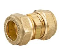 Tecuro Brass Compression Coupling Straight Fitting 22 x 22 mm