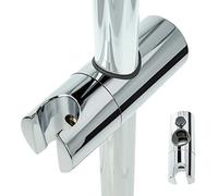 tecuro Hand Shower Holder with Push Button Function, 360° rotatable for Wall bar, 18 mm, Chrome-Plated, Height-Adjustable, high-Gloss Chrome-Plated Plastic