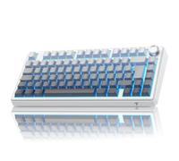 TECURS 75% Wireless Gaming Keyboard, Tri-Mode 2.4GHz/BT5.0/Type-C RGB Backlit Red Switch Mechanical Keyboards, Gasket Creamy, Side Engraved, Hot Swappable Custom Keyboard for PC/Mac
