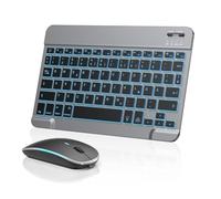 TECURS Bluetooth Keyboard Mouse Set Wireless for iPad 10/A16 11 Generation/iPad Pro 13/12.9/11/iPad Air 13/11/5/4 Gen/Pad Mini, QWERTZ German Layout, Space Grey Black