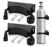 TECWAP 2PCS Propane Tank Holder, Gas Cylinder Wall Mounted Bracket, ABS Holder with Screws and Safety Chain Supported 4"-12", Suitable for RV Water Softener (Black)