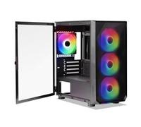 Tecware Forge M Omni Micro-ATX Case - Key-Lockable Tempered Glass High-Airflow Mesh Front 4 x 120mm Fans Pre-Installed mATX/ITX Support Black